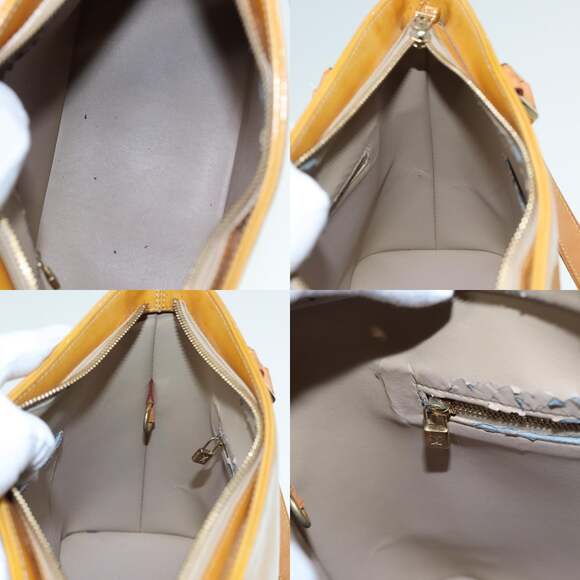 LOUIS VUITTON Monogram Vernis Houston Hand Bag Beige M91004 - Picture 12 of 13